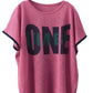 Women Summer Letter Printing Knitted Loose Shirt