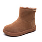 Women Winter Genuine Leather Fleece-lined Flat Boots