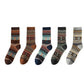 5 Pairs Women Ethnic Geometric Knit Cotton Socks