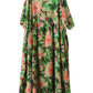 Women Summer Vintage Flower Linen Loose Dress