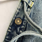 Women Vintage Solid Pocket Denim Handbag Shoulder Bag