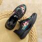 Women Fashion Lotus Embroidery Genuine Leather Sport Shoes