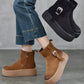 Women Winter Genuine Leather Fleece-lined Platform Boots