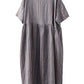 Women Summer Artsy Stripe Loose Linen Dress