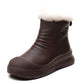 Women Vintage Winter Genuine Leather Fleece-lined Boots