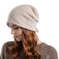 Women Autumn Pure Color Strap Knit Hat