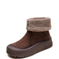 Women Winter Warm Fleece-lined Leather Boots