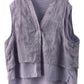 Women Summer Ethnic Embroidery Button-up Spliced Ramie Vest