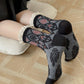 5 Pairs Women Autumn Artsy Flower JAcquard Cotton Socks