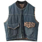 Women Autumn Retro Leopard O-Neck Dual-side Wearing Vest