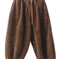 Women Autumn Retro Corduroy Spliced Harem Pants