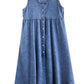 Women Casual Summer Solid Denim Loose Vest Dress