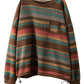 Women Casual Autumn Colorblock Stripe O-Neck Cotton Sweatshirt