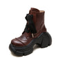 Women Winter Fashion Leather Fleece-lined Platform Boots