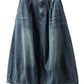 Women Autumn Casual Solid Back Hem Split Denim Skirt