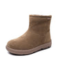 Women Winter Genuine Leather Fleece-lined Flat Boots