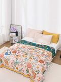 100%Cotton  Nap Flower Jacquard Spliced Blanket