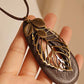 Artsy Hollow Out Metal Leaf Oval Wool Necklace