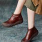 Women Autumn Casual Pure Color Leather Zipper Flat Boots