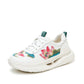 Women Fashion Lotus Embroidery Genuine Leather Sport Shoes