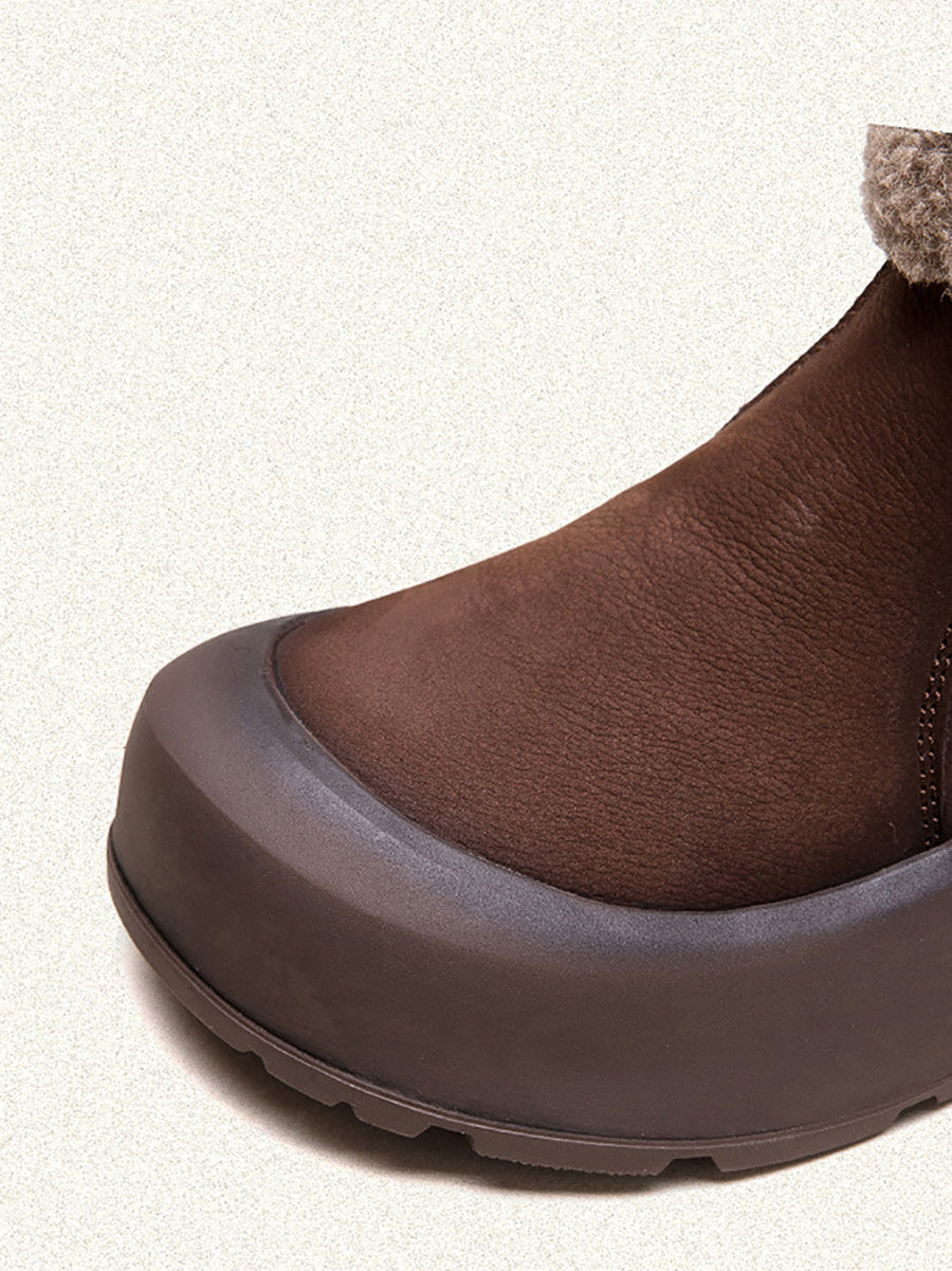 Women Winter Warm Fleece-lined Leather Boots