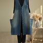 Women Casual Summer Spliced V-Neck Button-up Denim Vest Coat