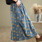 Women Casual Summer Sunflower Print Loose Skirt