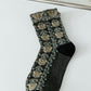 5 Pairs Women Artsy Floral Jacquard Cotton Socks