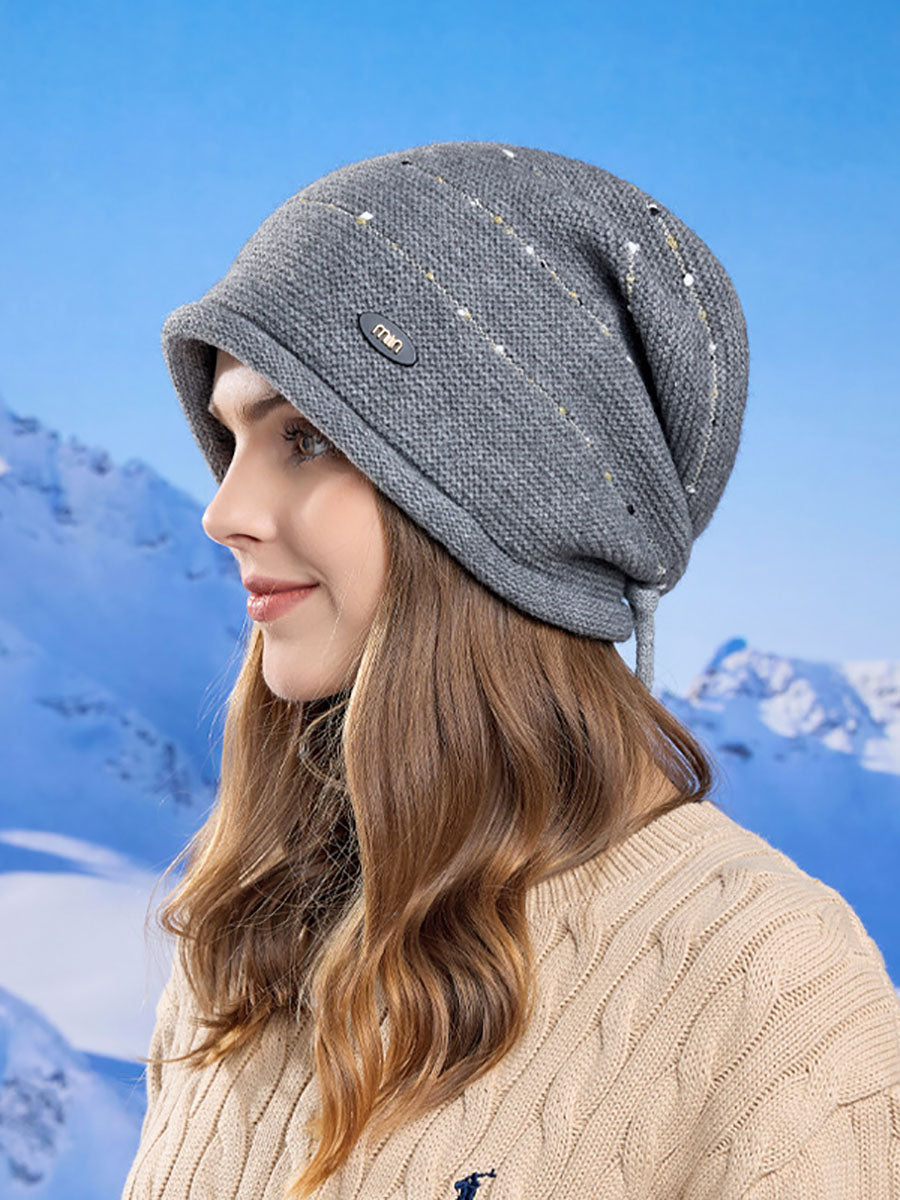 Women Winter Fashion Warm Hemming Knit Hat