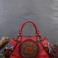 Women Leather Flower Spliced Capacity Hand Bag Shoulder Bag