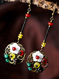 Buykud Fashion Retro Shell Flower Agate Earrings