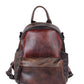 Women Colorblock Hand Painted Outdoor Leather Backpack