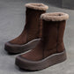 Women Winter Warm Fleece-lined Leather Boots