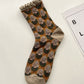 3 Pairs Women Autumn Artsy Flower Jacquard Socks