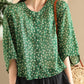 Women Summer Artsy Floral O-Neck Thin Shirt