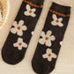 5 Pairs Women Winter Wool Flower Socks