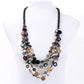 Fashion Colorful Wooden Bead Weave Multi-layer Necklace