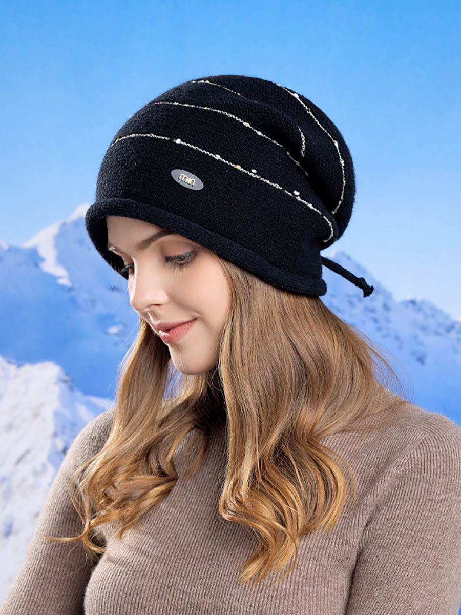 Women Winter Fashion Warm Hemming Knit Hat