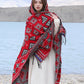 Women Bohemia Warm Rhomboids Tassel Hooded Shawl