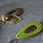 Artsy Hollow Out Metal Leaf Oval Wool Necklace