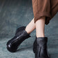 Women Autumn Soft Leather Zipper Low Heel Ankle Boots