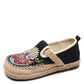 Women Summer Ethnic Embroidery Cloth Linen Flat Shoes