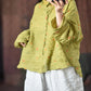 Women Ethnic Floral Print Spring Ramie Shirt