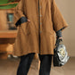 Women Autumn Casual Solid Corduroy Padded Coat