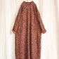 Women Autumn Worn Button Flower Loose Linen Dress