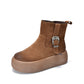 Women Winter Genuine Leather Fleece-lined Platform Boots