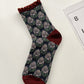 3 Pairs Women Autumn Artsy Flower Jacquard Socks