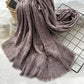 Women Autumn Casual Shirred Pure Color Shawl Scarf