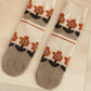 5 Pairs Women Winter Wool Flower Socks