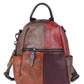 Women Colorblock Hand Painted Outdoor Leather Backpack